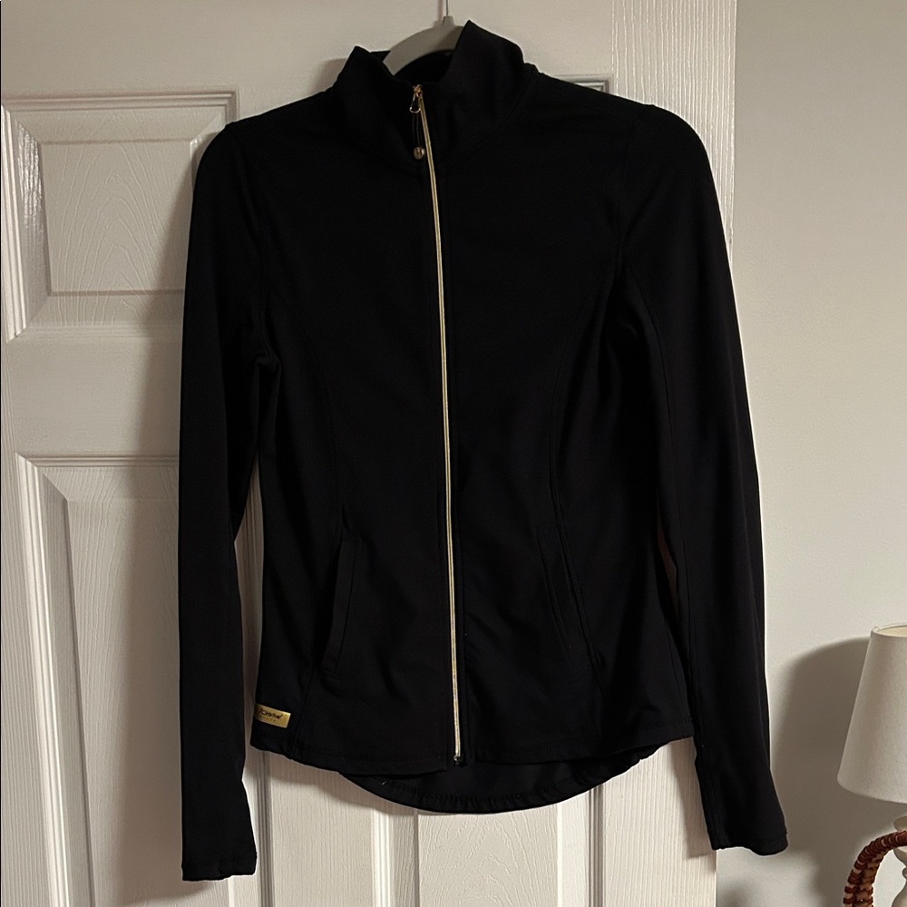 Betsey Johnson Midnight Black active Jacket with Gold Zipper